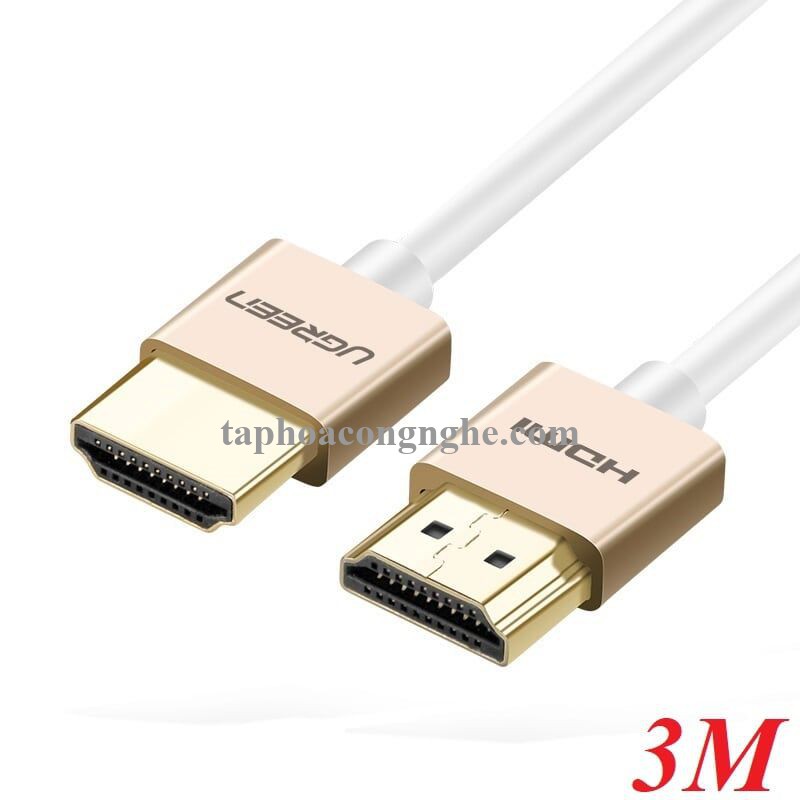 Ugreen 40491 3M màu Hồng Cáp tín hiệu HDMI chuẩn 2.0 sợi siêu nhỏ cao cấp HD117 30040491